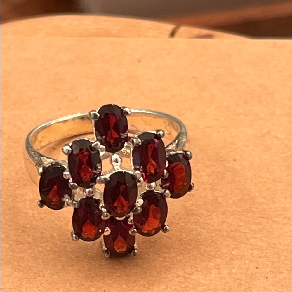 Garnets Cluster Ring Size 9
